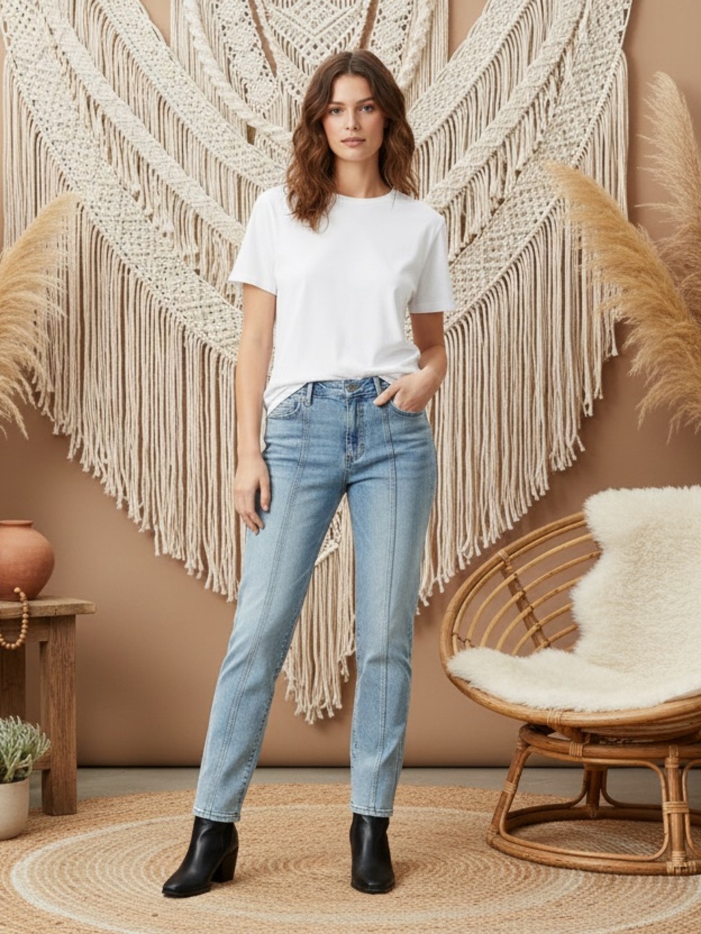 LuLaRoe • Straight Leg • Seamed Denim • Magic Waistband • Ibiza Light Blue Wash